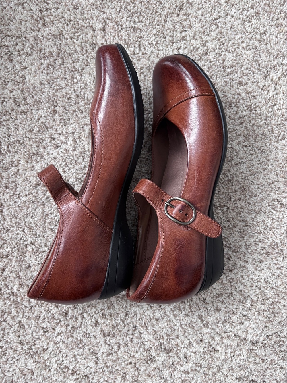 Dansko Fawna Mary Jane Clogs Chestnut Brown Leather Women's EU 39 / US 8.5-9 - Picture 9 of 12